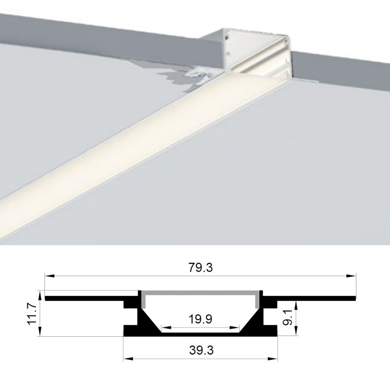 Wide Plaster In LED Profile For Dual Row Strip Light Wide Plaster In LED Profile For Dual Row Strip Light